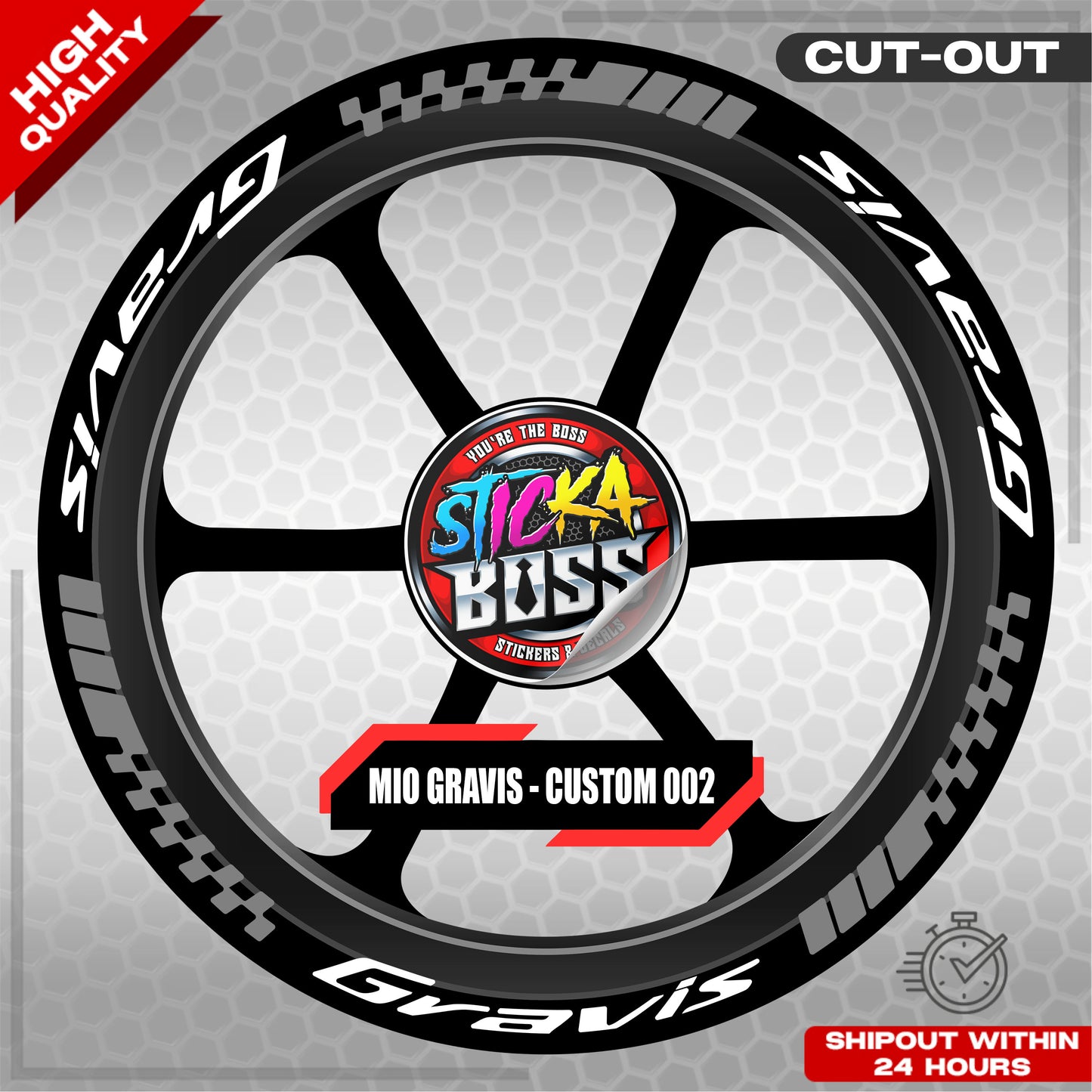 MIO GRAVIS MAG STICKER SET ( 2 MAGS ) - CUSTOM 002 | VINYL WATERPROOF CUT-OUT DECALS