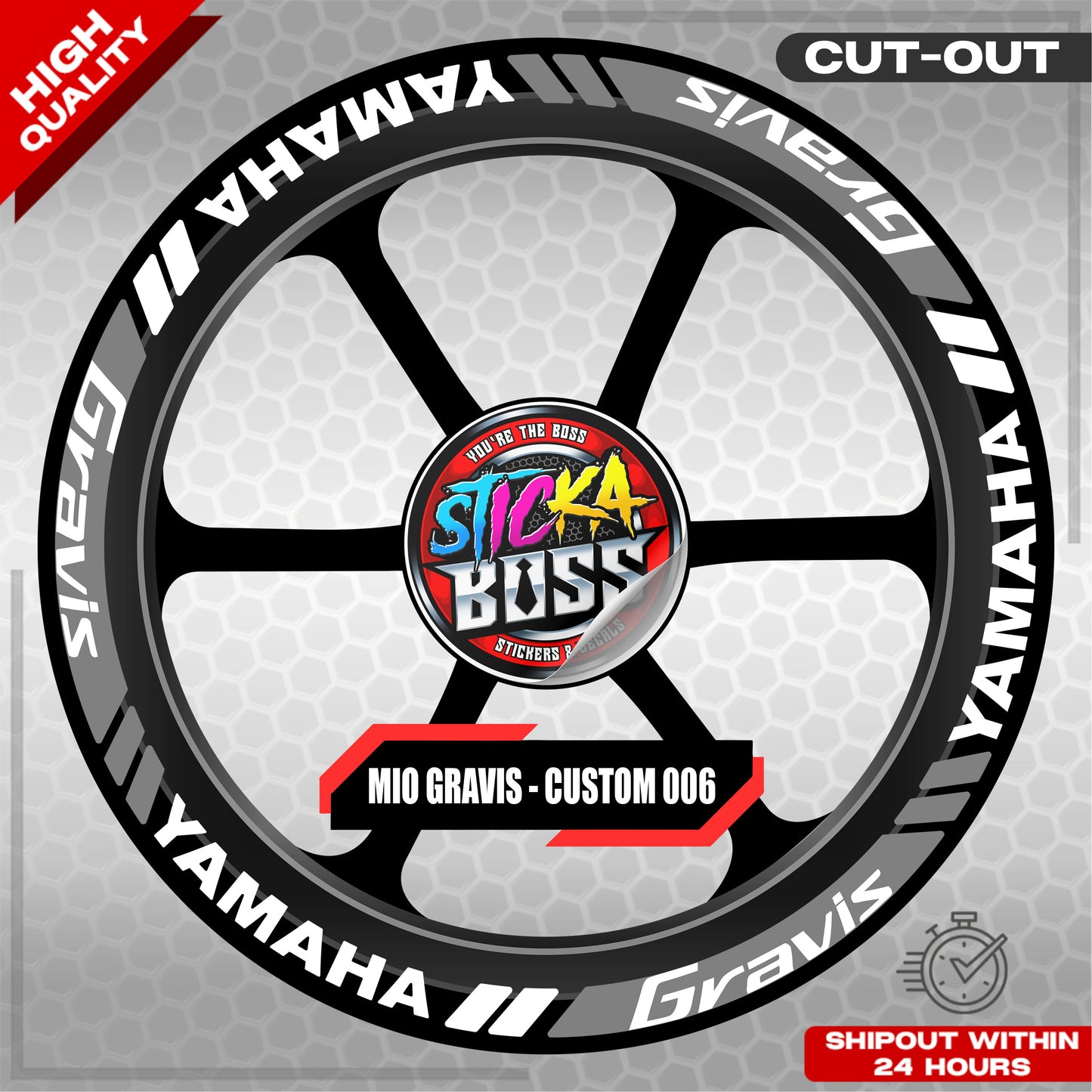 MIO GRAVIS MAG STICKER SET ( 2 MAGS ) - CUSTOM 006 | VINYL WATERPROOF CUT-OUT DECALS