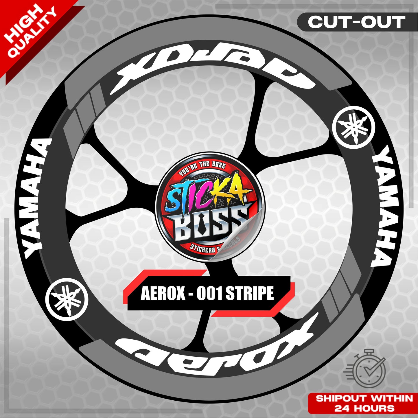 AEROX MAG STICKER SET ( 2 MAGS ) - 001 STRIPE | VINYL WATERPROOF CUT-OUT DECALS