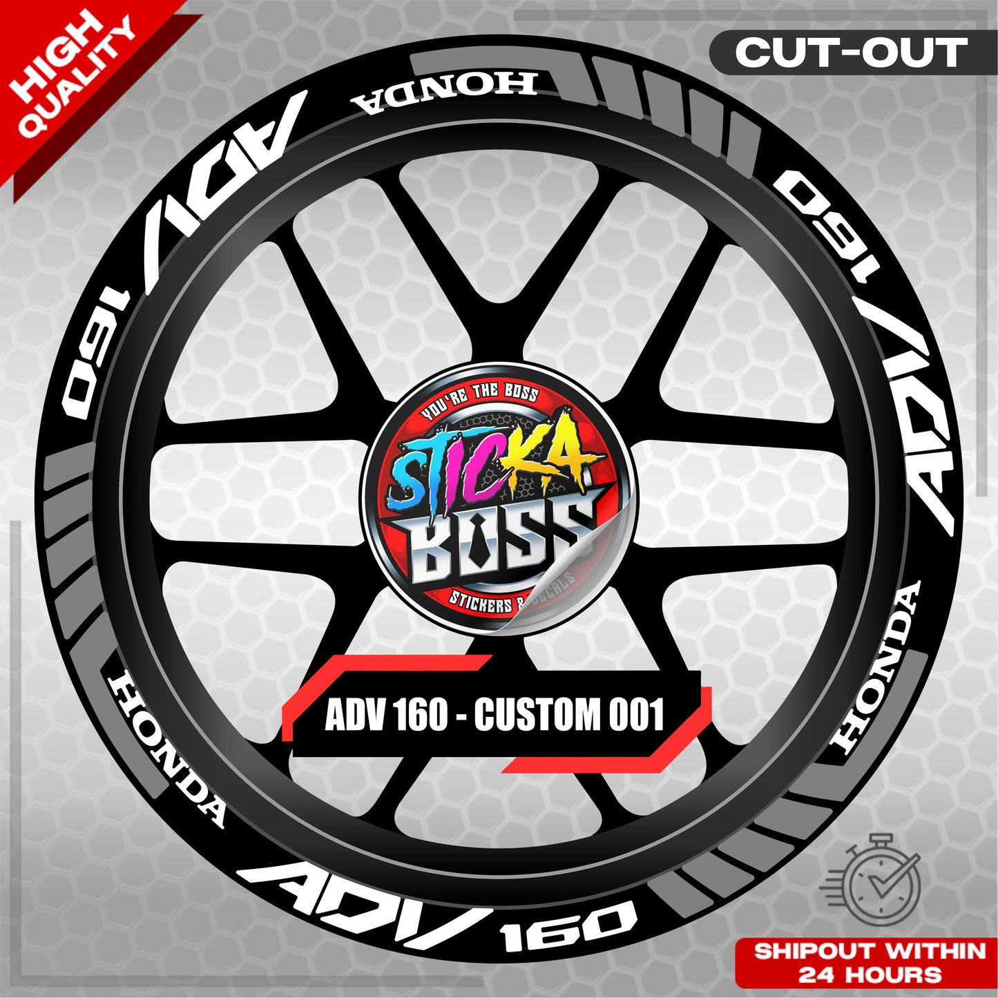 ADV 160 MAG STICKER SET ( 2 MAGS ) - CUSTOM 001 | VINYL WATERPROOF CUT-OUT DECALS