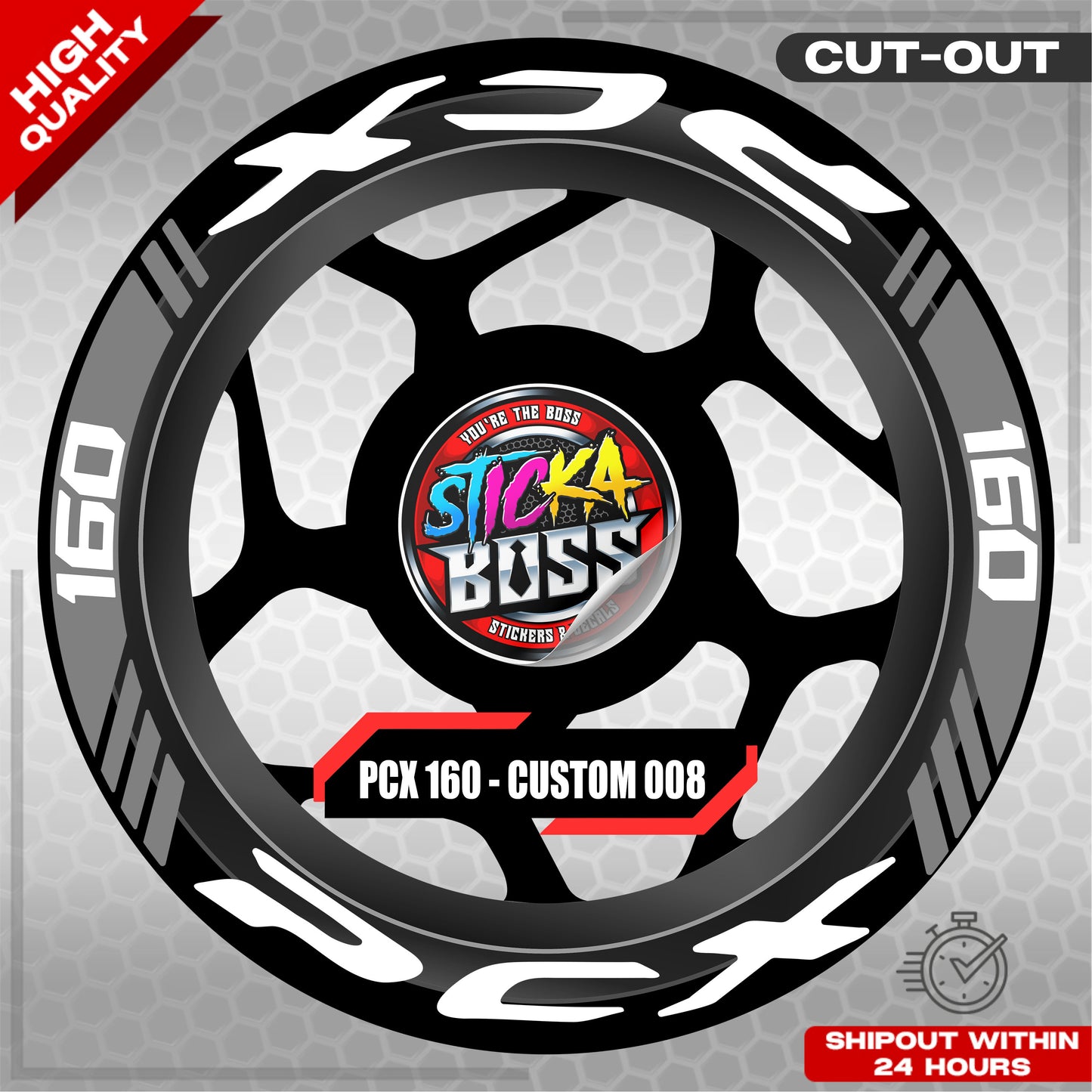 PCX 160 MAG STICKER SET ( 2 MAGS ) - CUSTOM 008 | VINYL WATERPROOF CUT-OUT DECALS