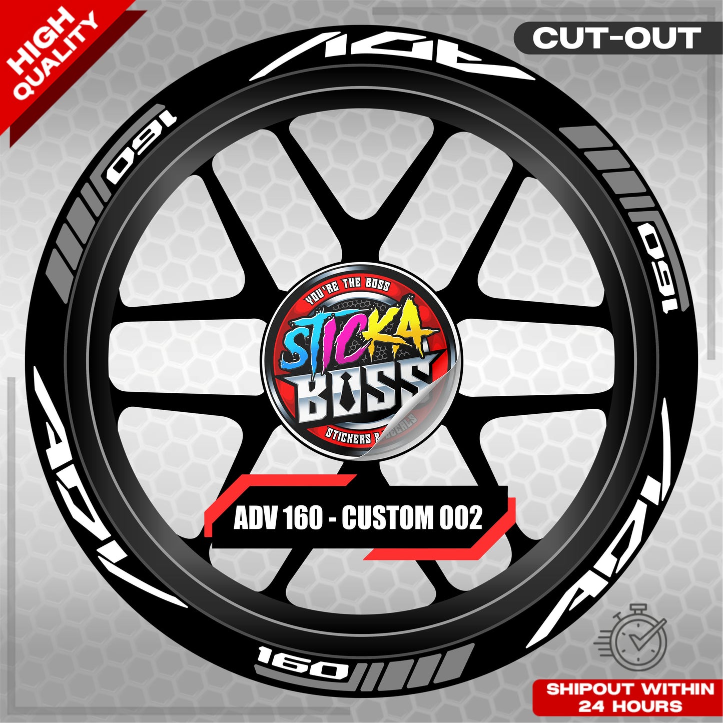 ADV 160 MAG STICKER SET ( 2 MAGS ) - CUSTOM 002 | VINYL WATERPROOF CUT-OUT DECALS