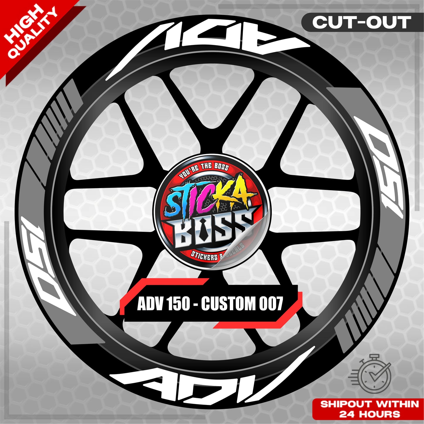 ADV 150 MAG STICKER SET ( 2 MAGS ) - CUSTOM 007 | VINYL WATERPROOF CUT-OUT DECALS