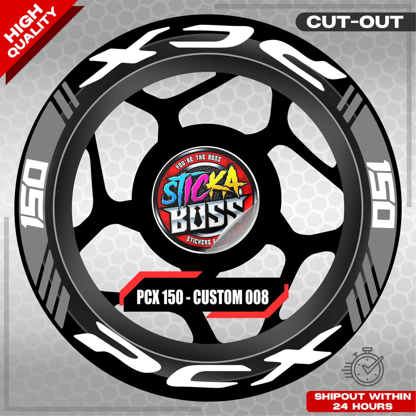 PCX 150 MAG STICKER SET ( 2 MAGS ) - CUSTOM 008 | VINYL WATERPROOF CUT-OUT DECALS