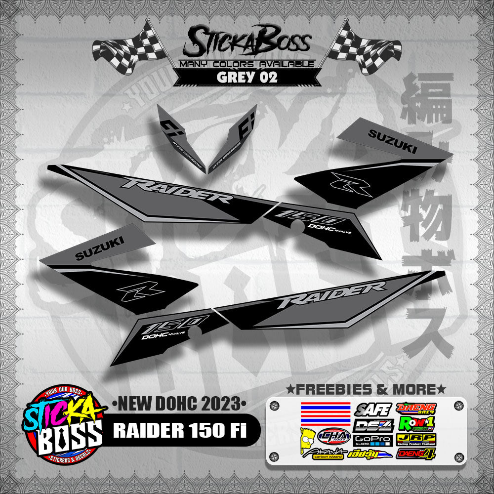 RAIDER 150 Fi DECALS ( NEW DOHC 2023 )【WITH FREEBIES】