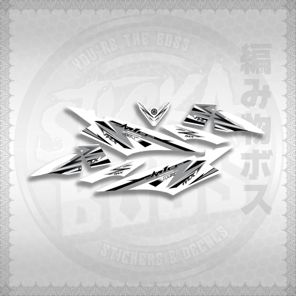 MIO SOUL I STRIPING CARBURETOR FOR WHITE STICKER DECALS By STICKABOSS (SOFIE LAMINATED WATERPROOF)