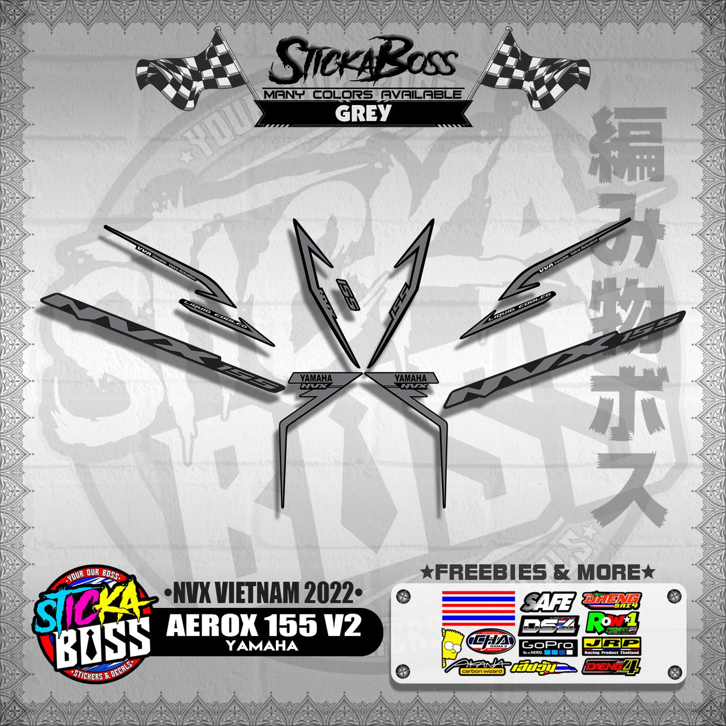 AEROX 155 V2 ( NVX VIETNAM 2022 DECALS )【WITH FREEBIES】