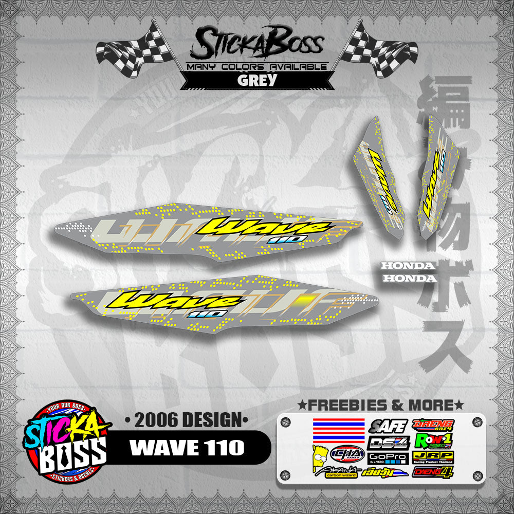 WAVE 110 DECALS ( 2006 DESIGN )【WITH FREEBIES】