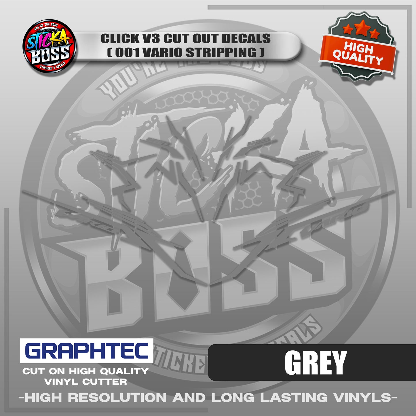 CLICK V3 CUT OUT DECALS ( 2025 VARIO STRIPPING 001 ) | VINYL WATERPROOF CUT-OUT STICKER DECALS