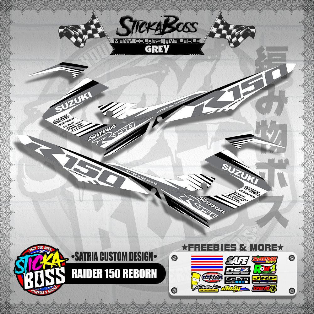RAIDER 150 REBORN DECALS ( SATRIA CUSTOM DESIGN )【WITH FREEBIES】