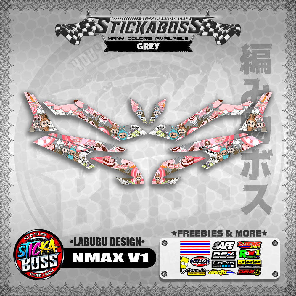 NMAX V1 STICKER DECALS ( LABUBU DESIGN )【WITH FREEBIES】