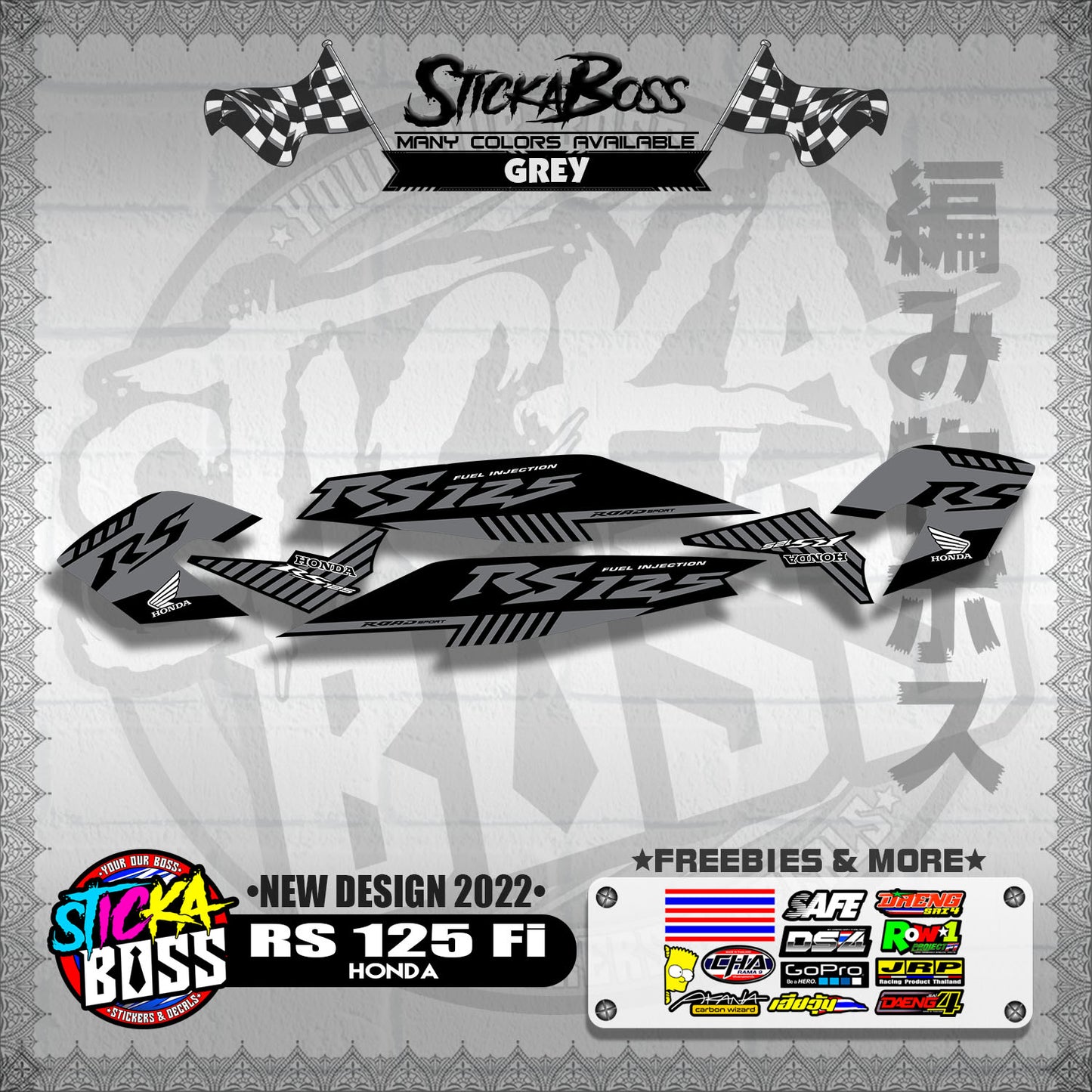RS 125 Fi DECALS ( NEW DESIGN 2022 )【WITH FREEBIES】