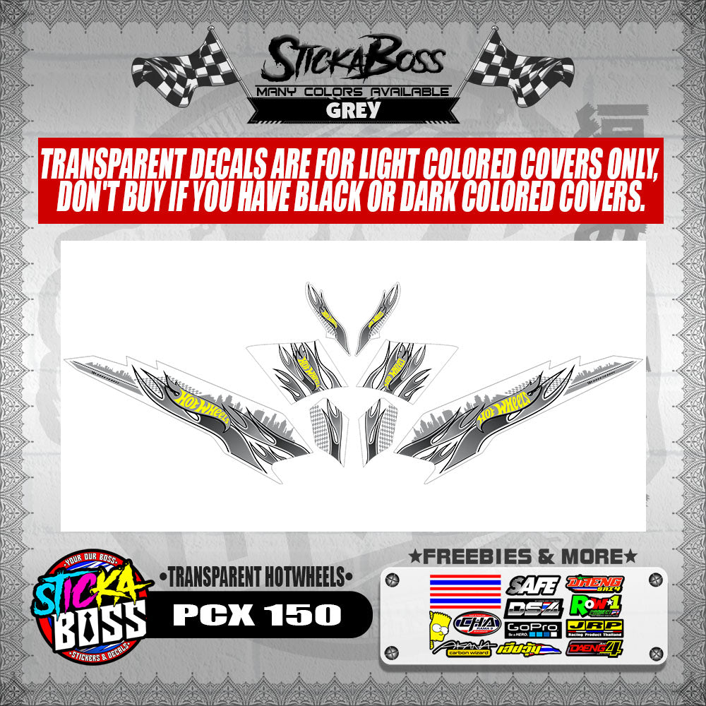 PCX 150 DECALS ( TRANSPARENT HOTWHEELS )【WITH FREEBIES】