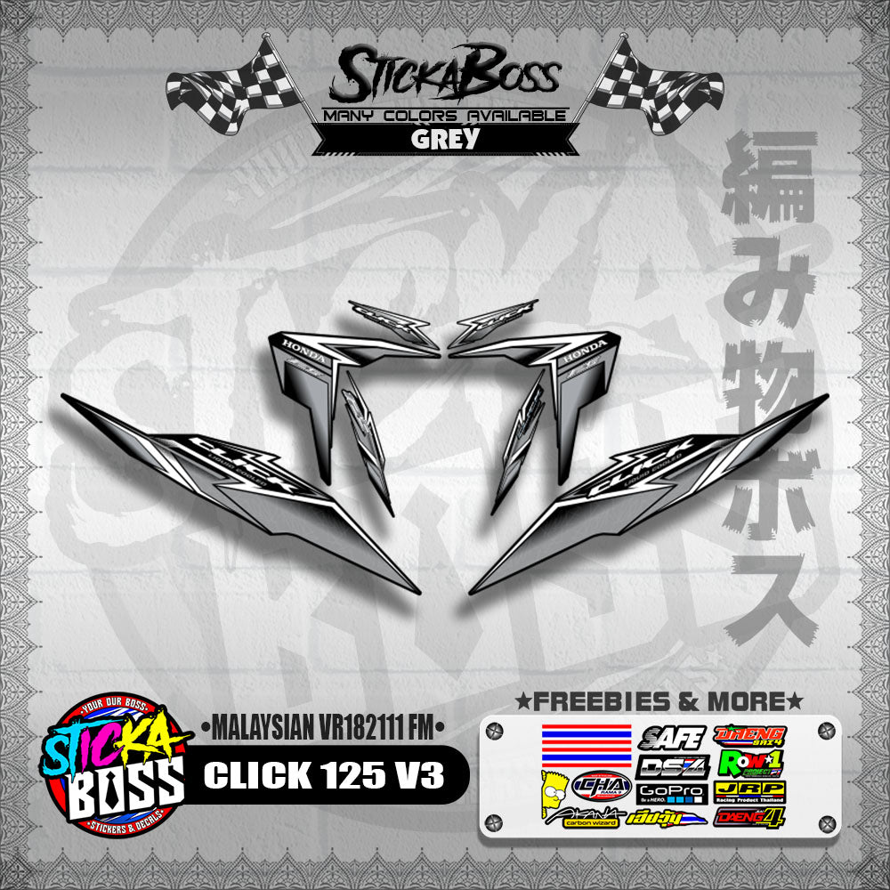 CLICK 125 V3 DECALS ( MALAYSIAN VR182111 FM )【WITH FREEBIES】