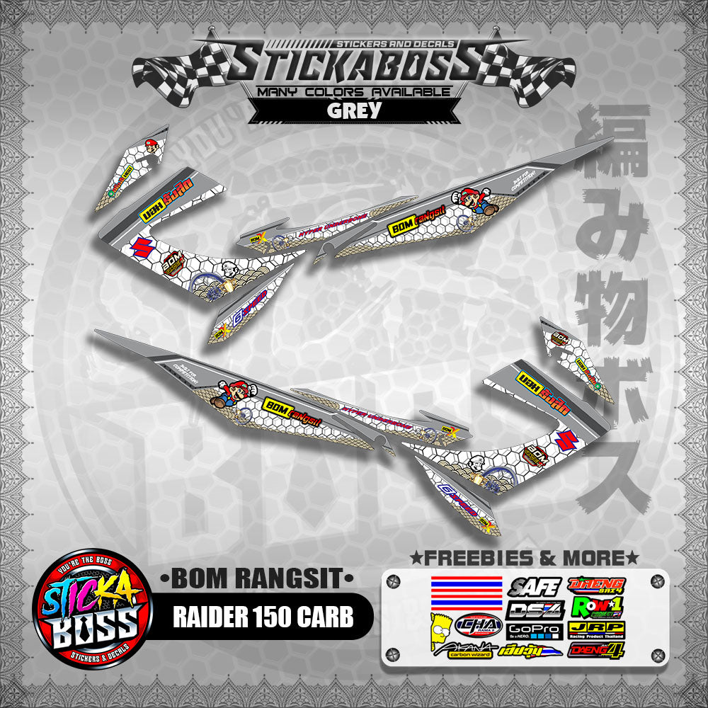 RAIDER 150 CARB INDO DECALS ( BOM RANGSIT )【WITH FREEBIES】