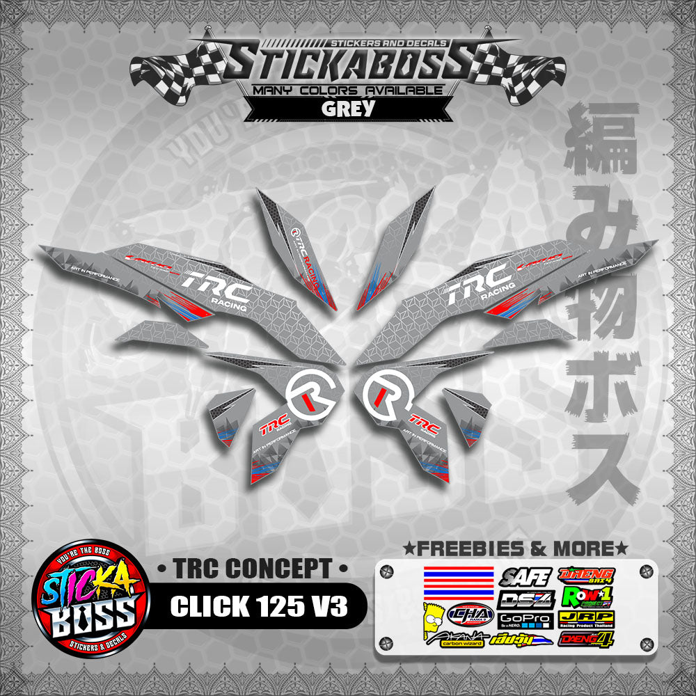 CLICK 125 V3 DECALS ( TRC CONCEPT )【WITH FREEBIES】