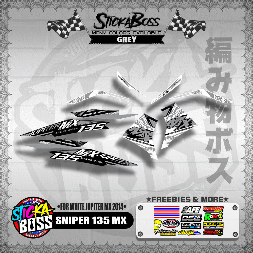 SNIPER 135 MX DECALS ( FOR WHITE JUPITER MX 2014 )【WITH FREEBIES】