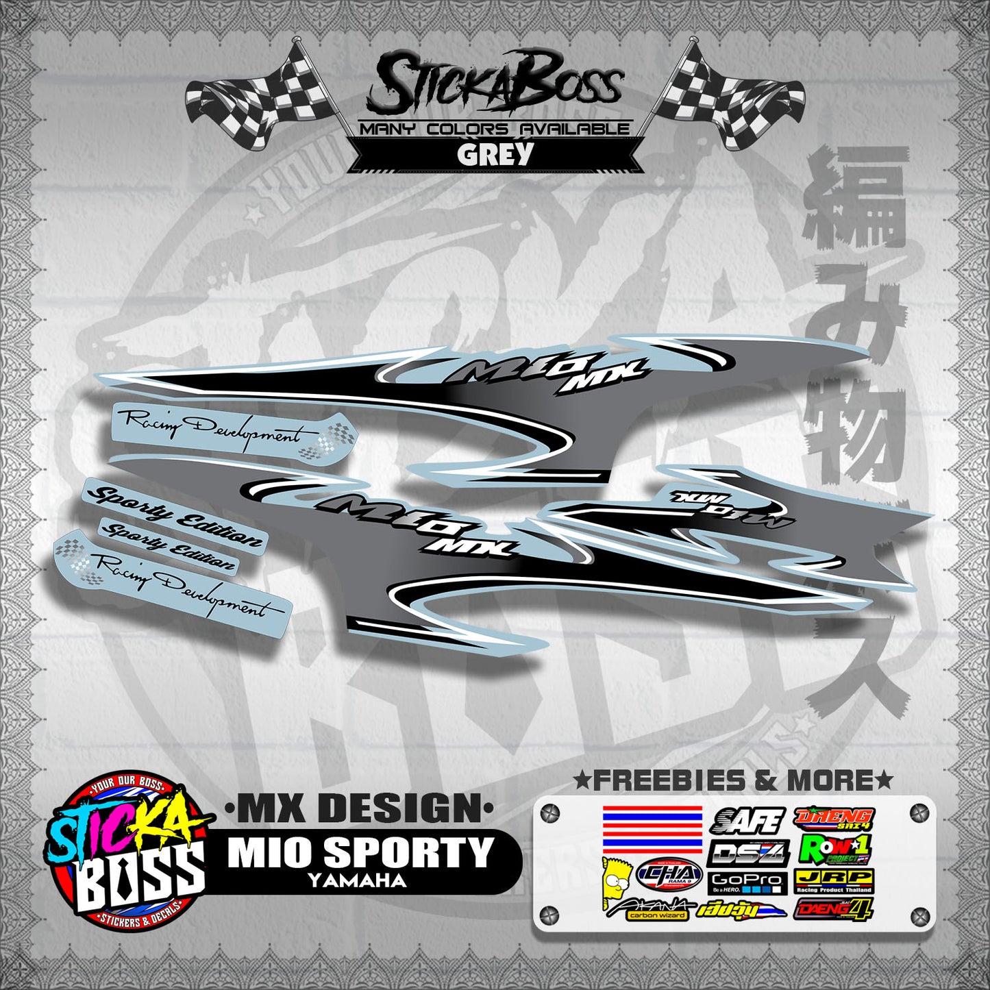 MIO SPORTY STOCK DECALS ( MX DESIGN )【WITH FREEBIES】