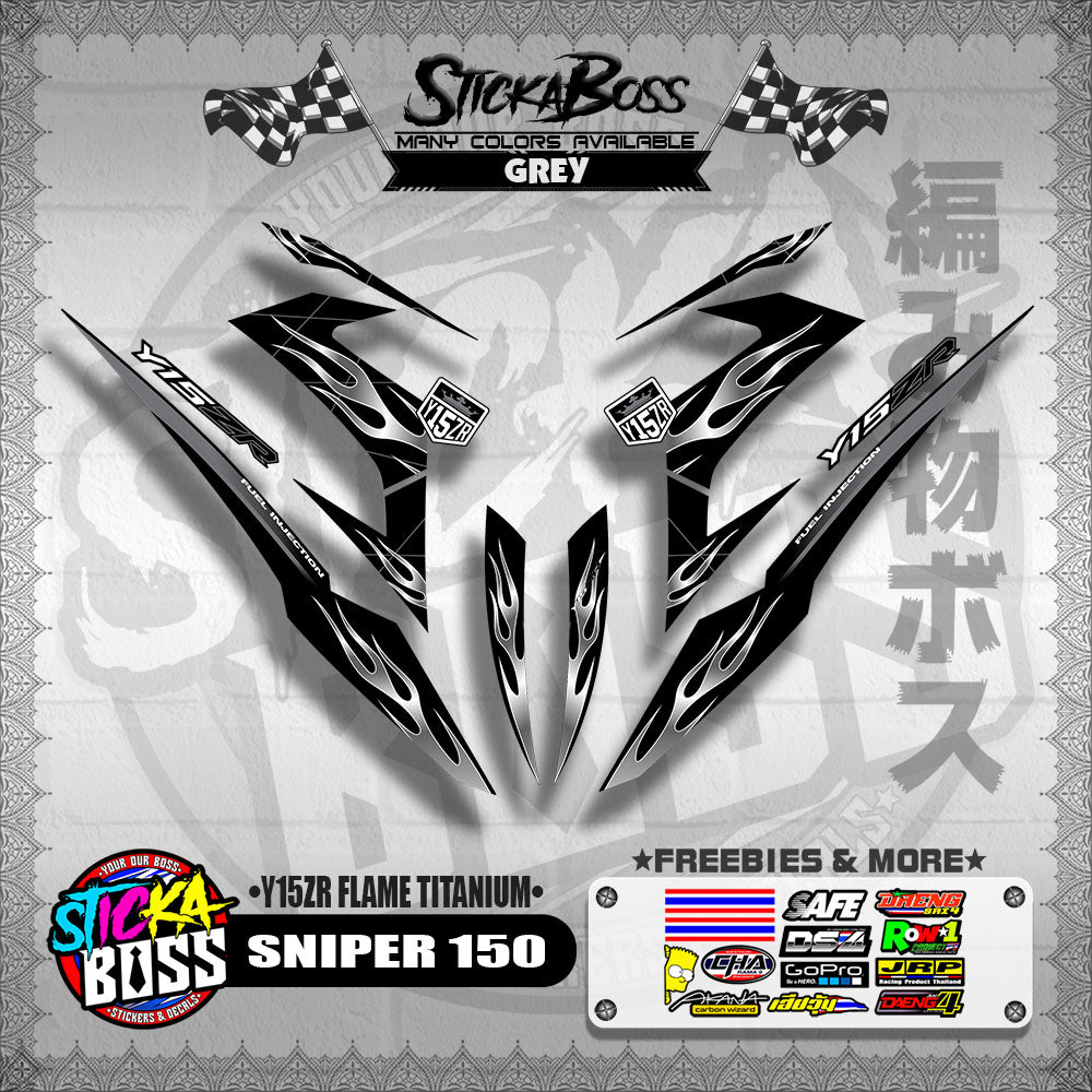 SNIPER 150 DECALS ( Y15ZR FLAME TITANIUM )【WITH FREEBIES】