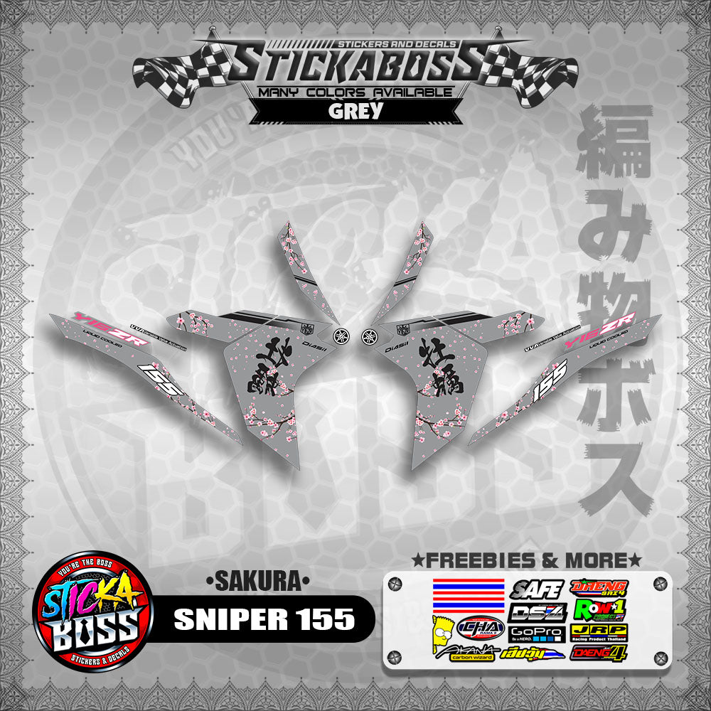 SNIPER 155 STICKER DECALS (SAKURA) 【WITH FREEBIES】