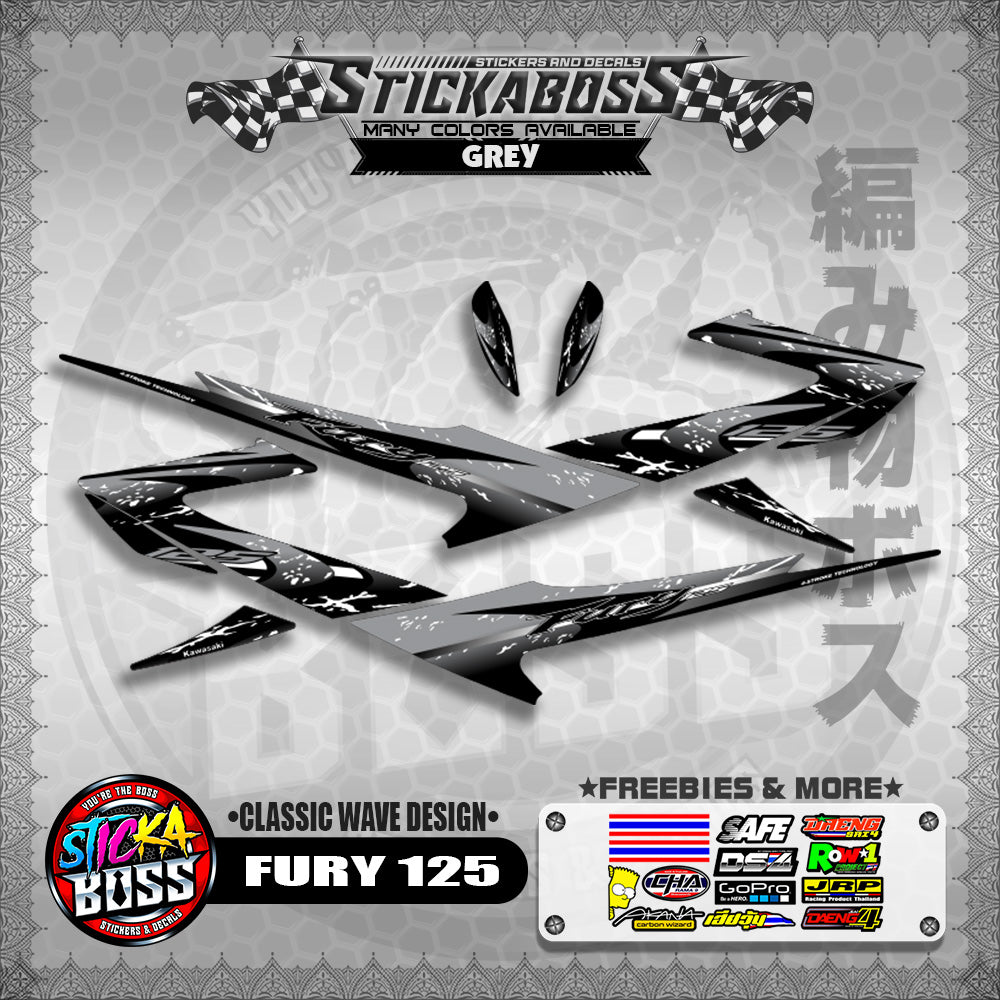 FURY 125 STICKER DECALS ( CLASSIC WAVE DESIGN )【WITH FREEBIES】