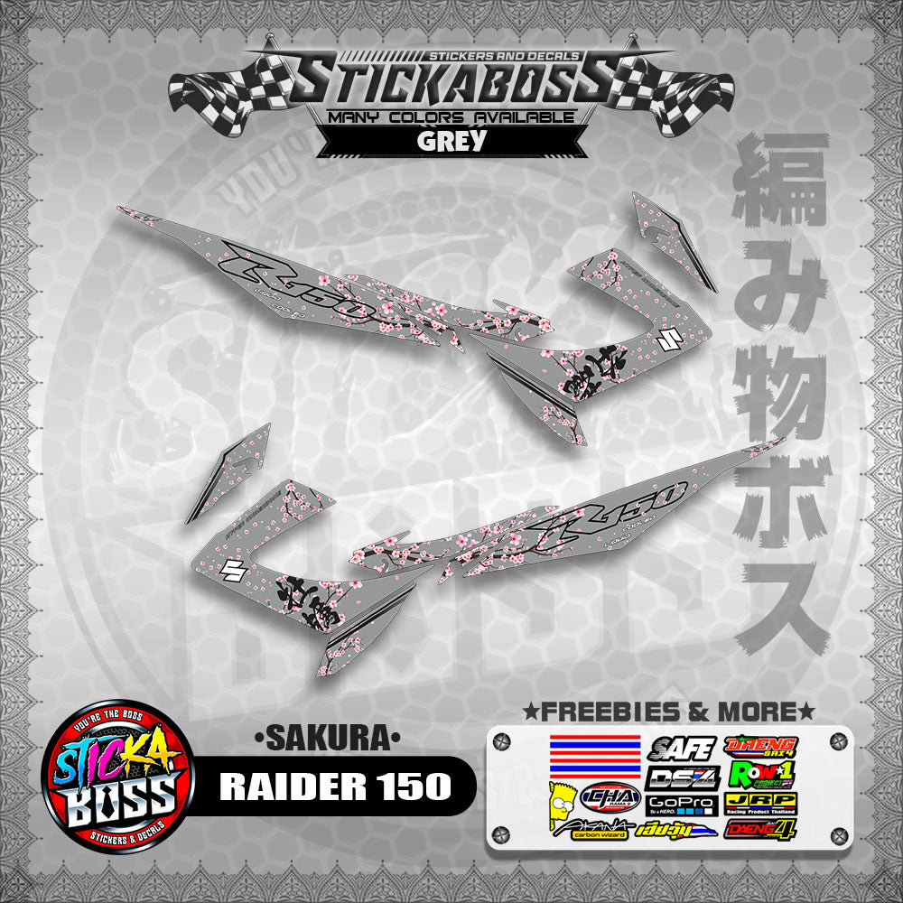 RAIDER 150 REBORN CARB STICKER DECALS ( SAKURA )【WITH FREEBIES】