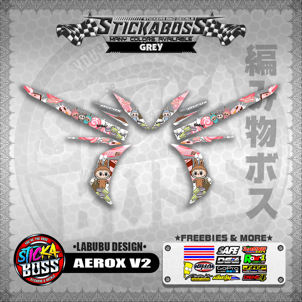 AEROX V2 STICKER DECALS ( LABUBU DESIGN )【WITH FREEBIES】