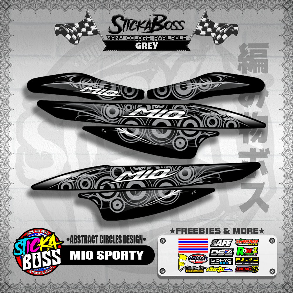 MIO SPORTY DECALS ( ABSTRACT CIRCLES DESIGN )【WITH FREEBIES】