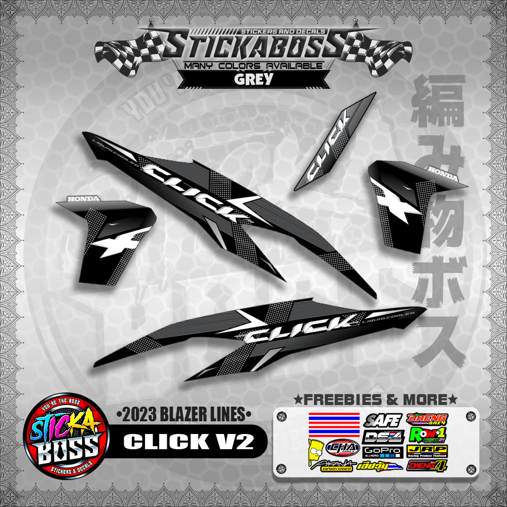 CLICK V2 STICKER DECALS ( 2023 BLAZER LINES )【WITH FREEBIES】