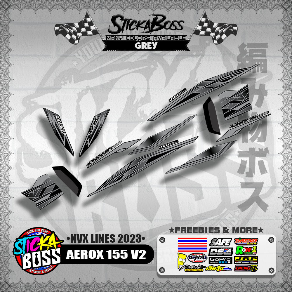 AEROX 155 V2 MALAYSIAN DECALS ( NVX LINES 2023 )【WITH FREEBIES】
