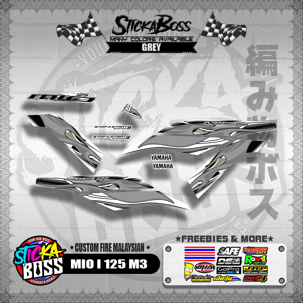 MIO I 125 M3 DECALS ( CUSTOM FIRE MALAYSIAN )【WITH FREEBIES】