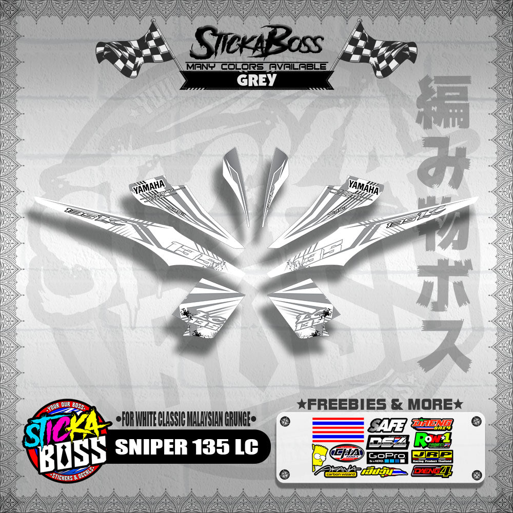 SNIPER 135 LC DECALS ( FOR WHITE CLASSIC MALAYSIAN GRUNGE )【WITH FREEBIES】