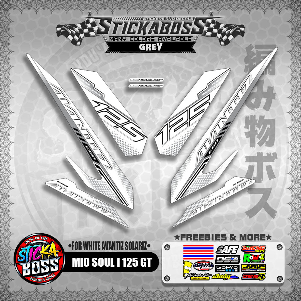 MIO SOUL I 125 GT STICKER DECALS ( FOR WHITE AVANTIZ SOLARIZ )【WITH FREEBIES】