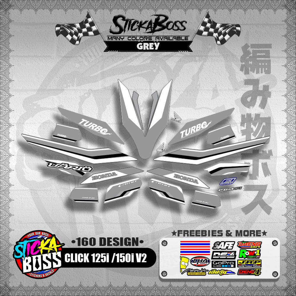 CLICK 125i / 150i V2 DECALS ( 160 DESIGN )【WITH FREEBIES】