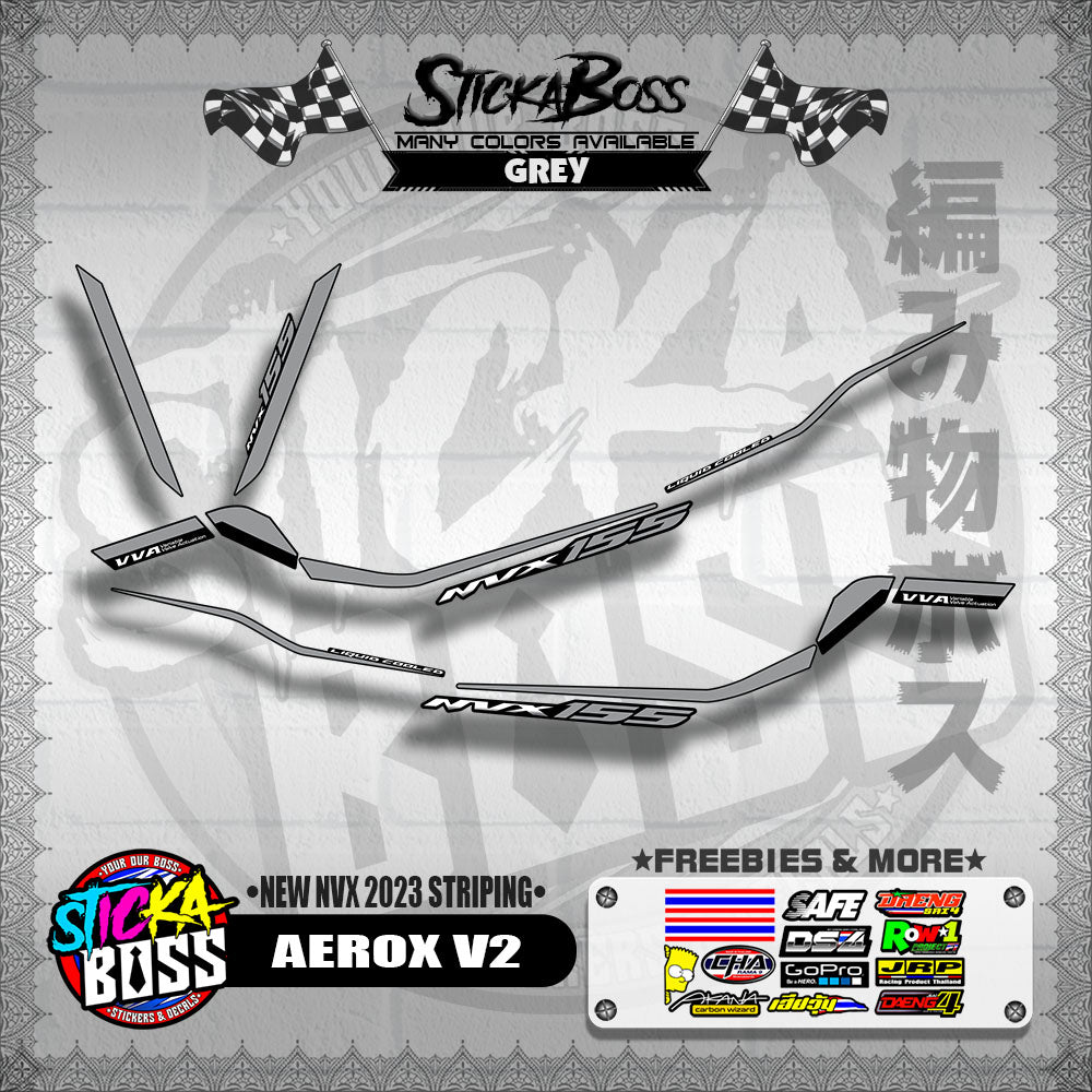 AEROX V2 MALAYSIAN DECALS ( NEW NVX 2023 STRIPING )【WITH FREEBIES】