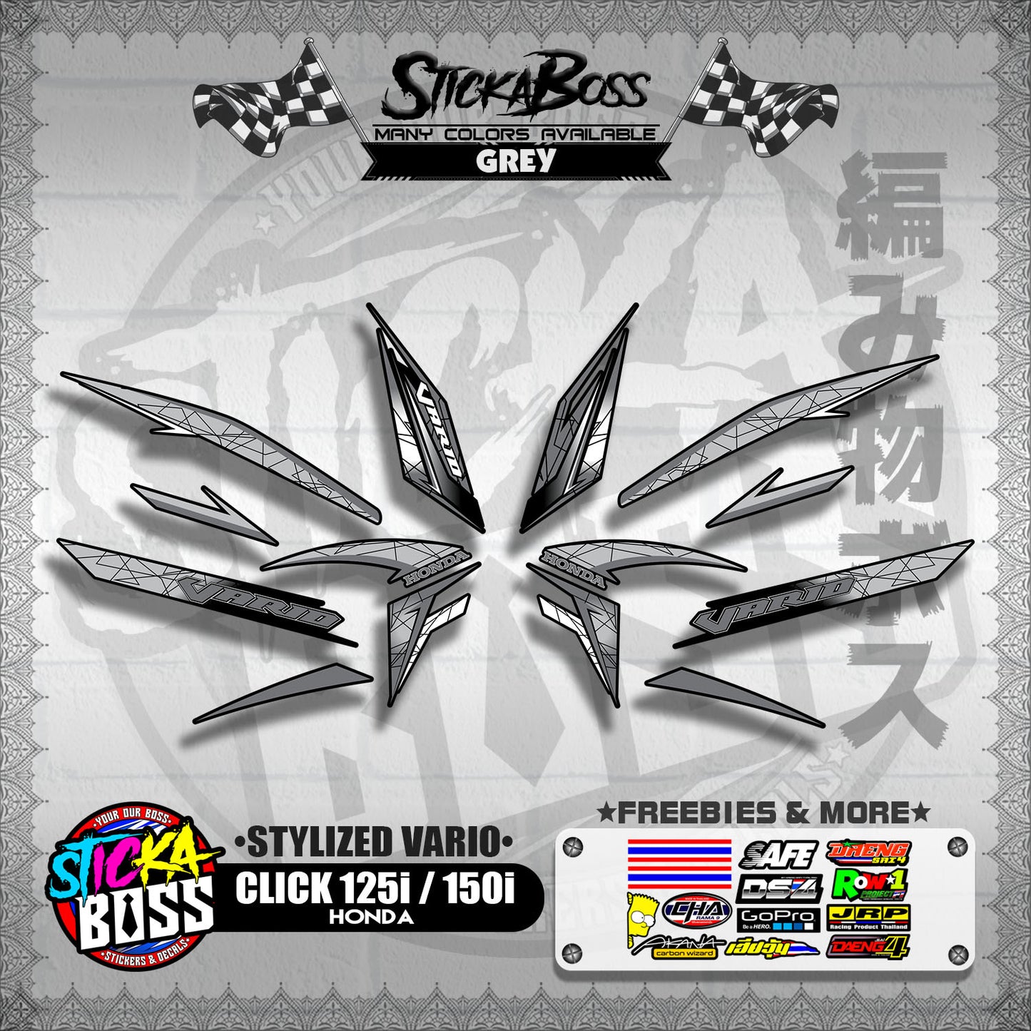 CLICK 125i / 150i V2 DECALS ( STYLIZED VARIO )【WITH FREEBIES】
