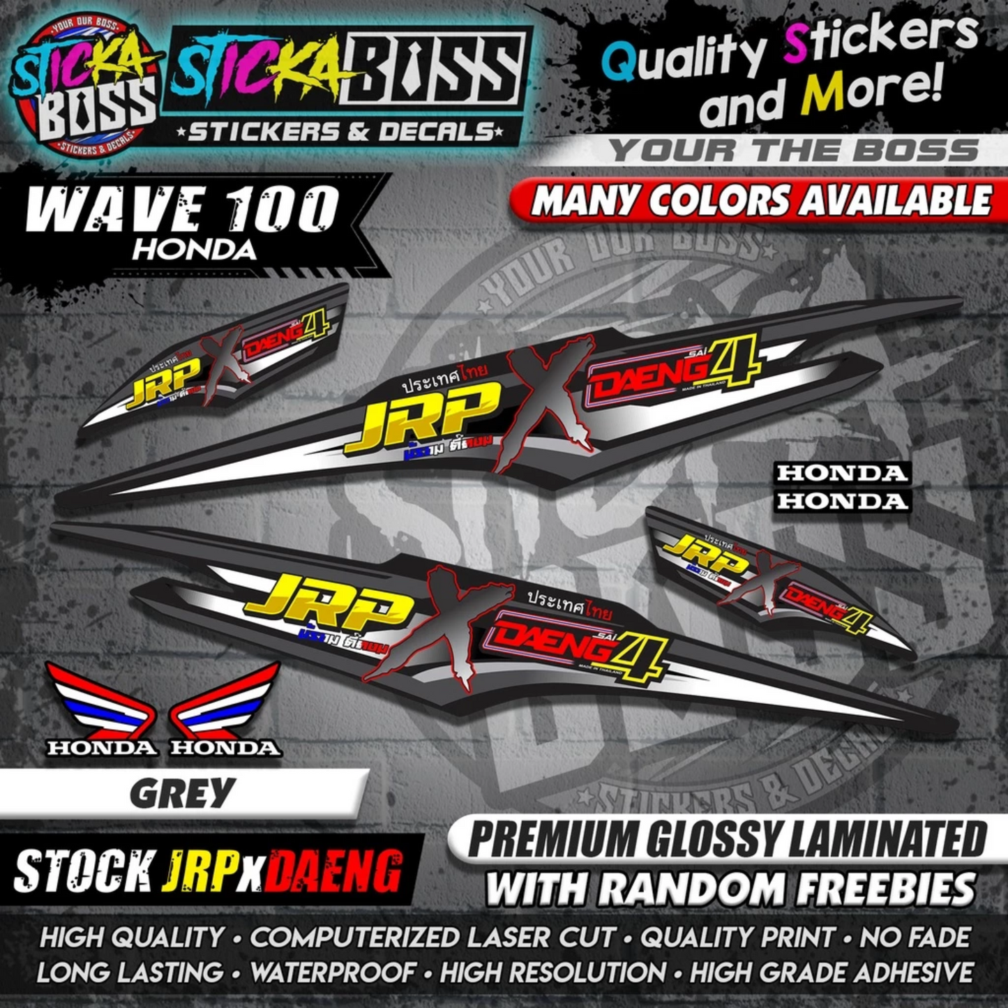 HONDA WAVE 100 Thai Decals ( Stock JRP x DAENG )【WITH FREEBIES】