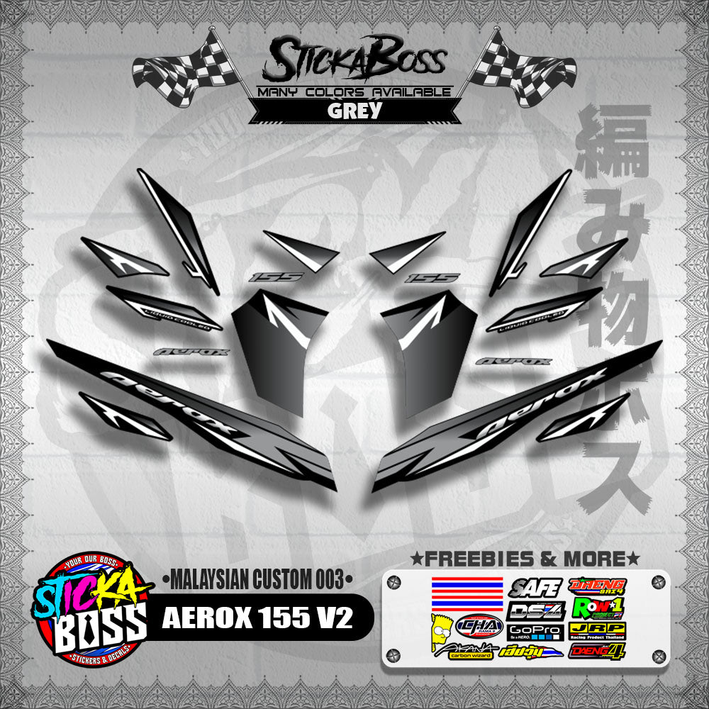AEROX 155 V2 DECALS ( MALAYSIAN CUSTOM 003 )【WITH FREEBIES】