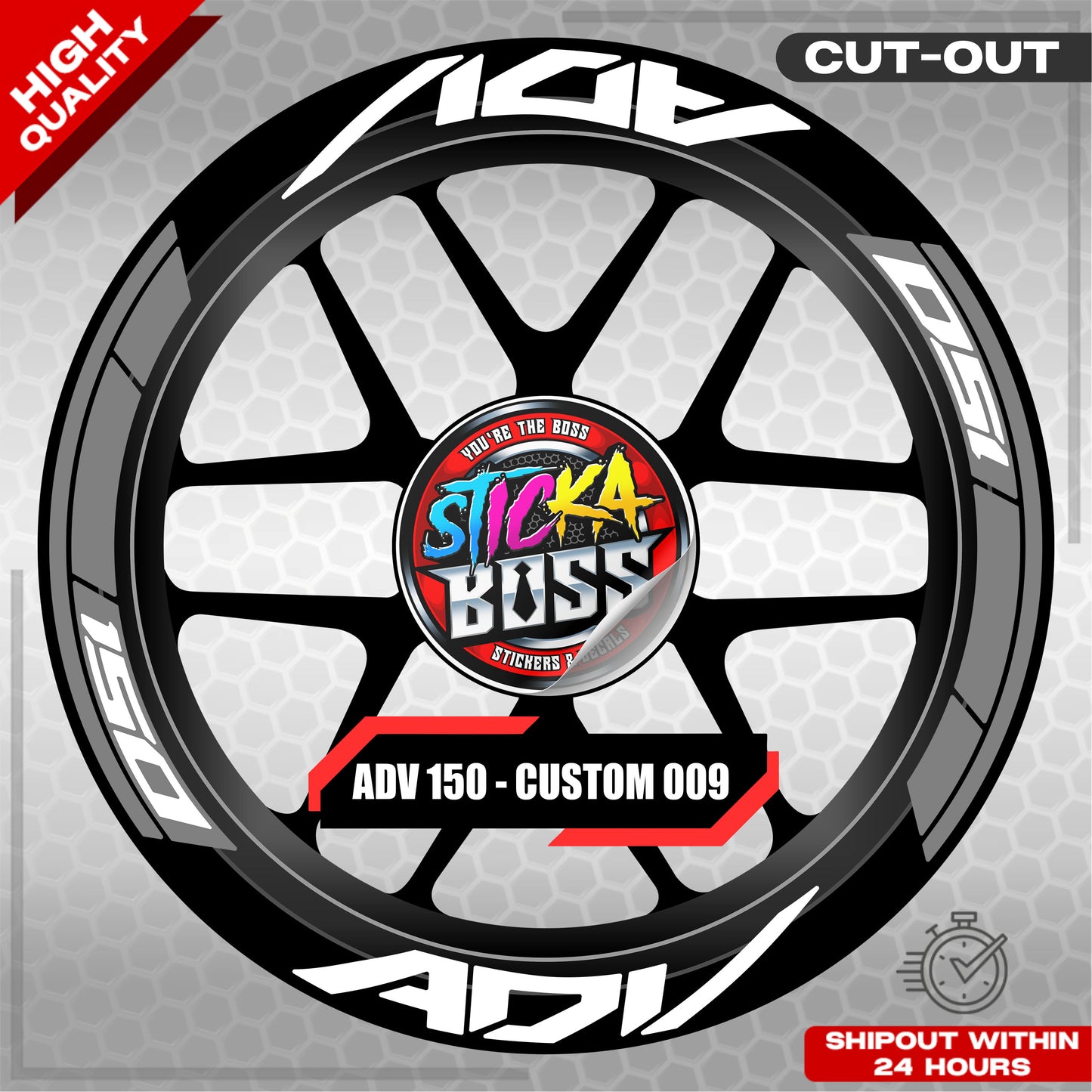 ADV 150 MAG STICKER SET ( 2 MAGS ) - CUSTOM 009 | VINYL WATERPROOF CUT-OUT DECALS