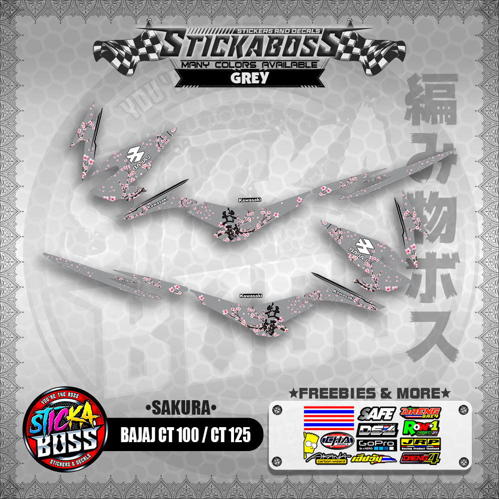 BAJAJ CT 100 / CT 125 STICKER DECALS ( SAKURA )【WITH FREEBIES】
