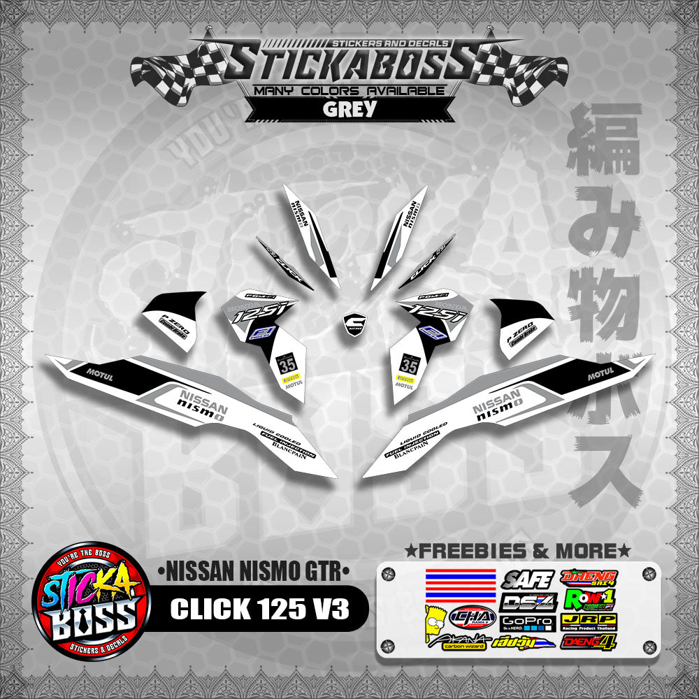 CLICK 125 V3 DECALS ( NISSAN NISMO GTR )【WITH FREEBIES】