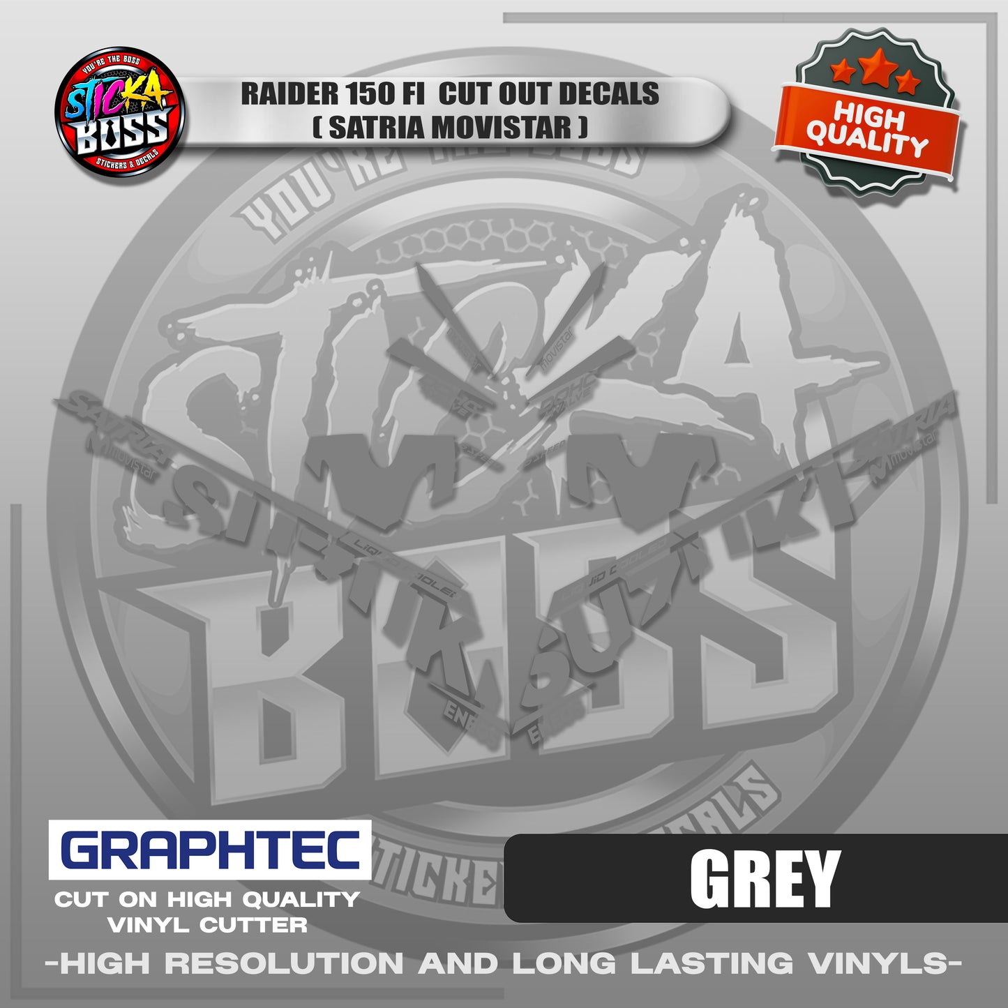 RAIDER 150 FI CUT OUT DECALS ( SATRIA MOVISTAR ) | VINYL WATERPROOF CUT-OUT STICKER DECALS