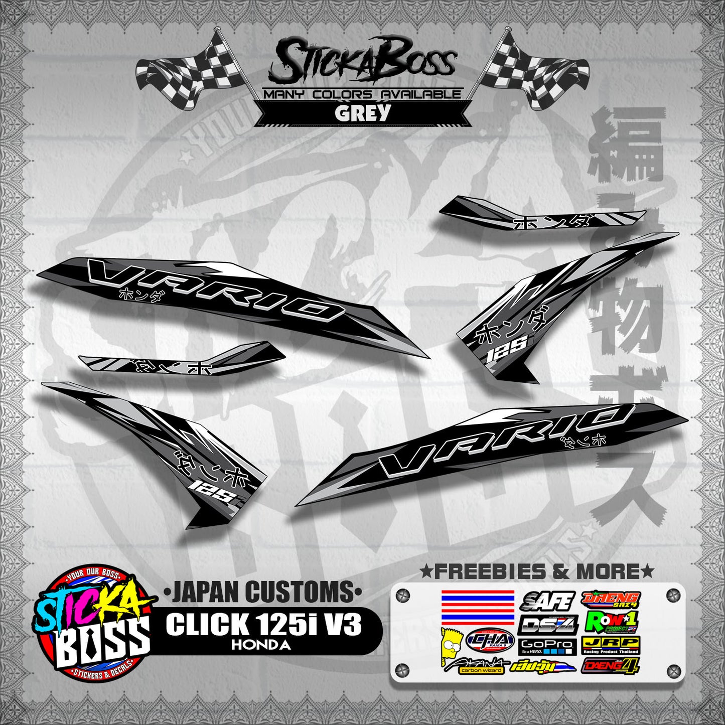 CLICK 125i V3 DECALS ( JAPAN CUSTOMS )【WITH FREEBIES】