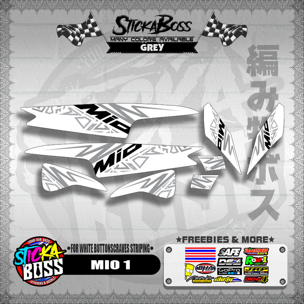 MIO 1 DECALS ( FOR WHITE BUTTONSCRAVES STRIPING )【WITH FREEBIES】