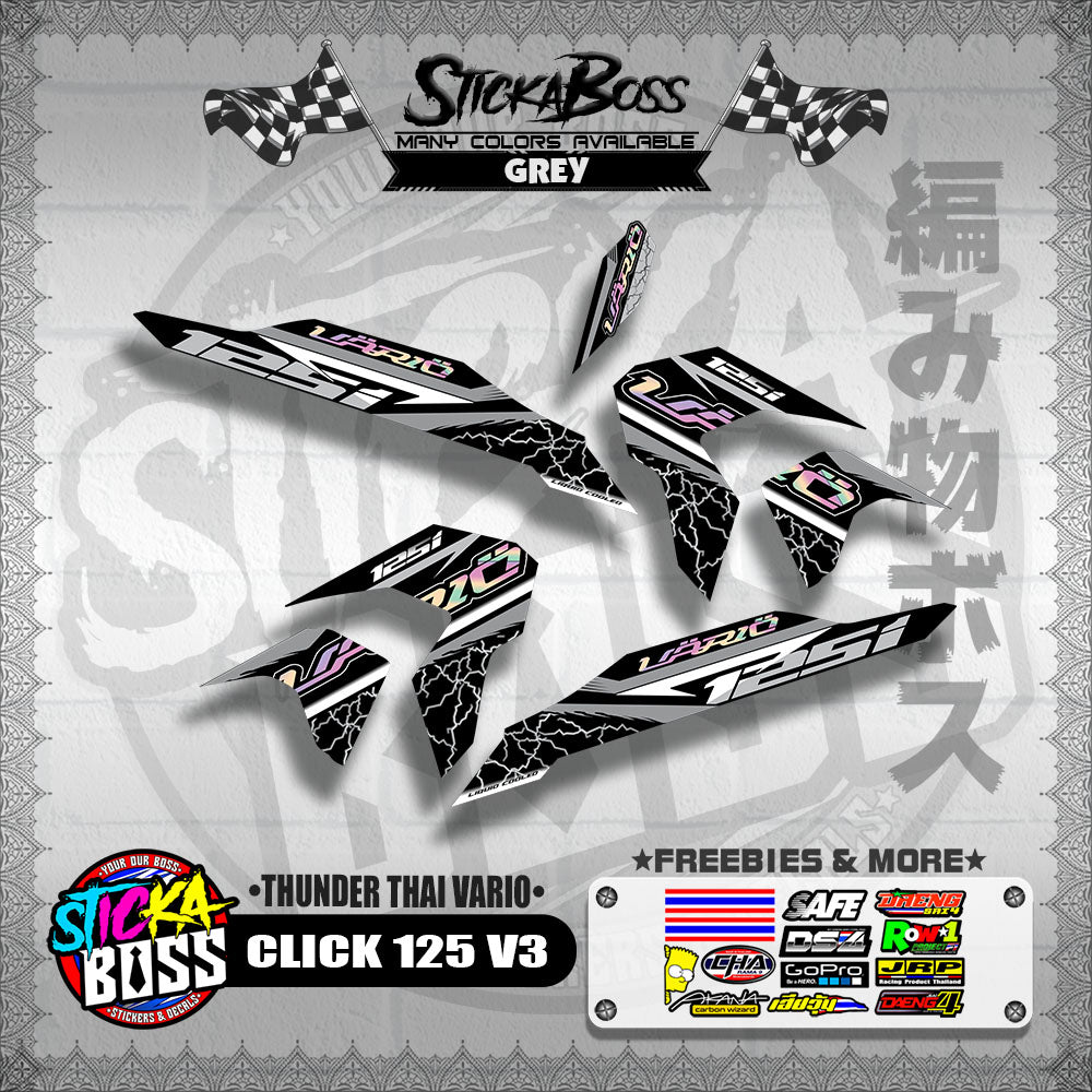 CLICK 125 V3 THAILAND DECALS ( THUNDER THAI VARIO )【WITH FREEBIES】
