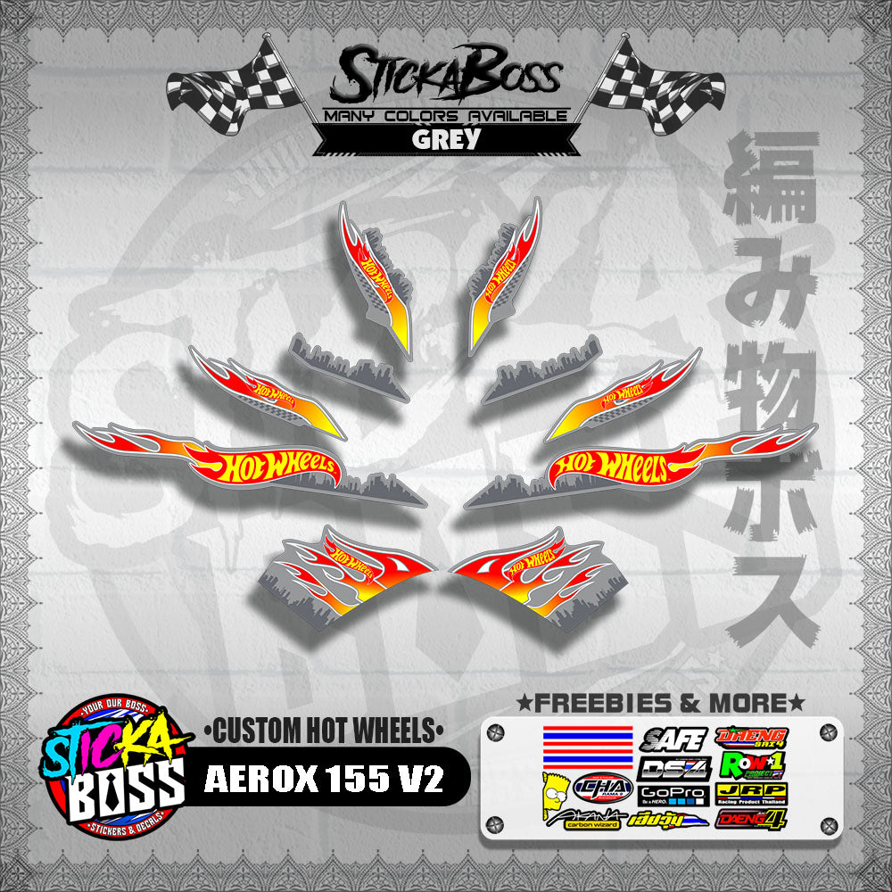 AEROX 155 V2 DECALS ( CUSTOM HOT WHEELS )【WITH FREEBIES】