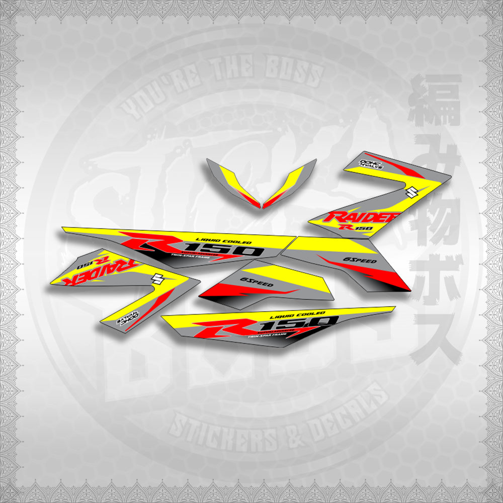 RAIDER 150 FI R150 BLAZE COLOR STICKER DECALS By STICKABOSS (SOFIE LAMINATED WATERPROOF)