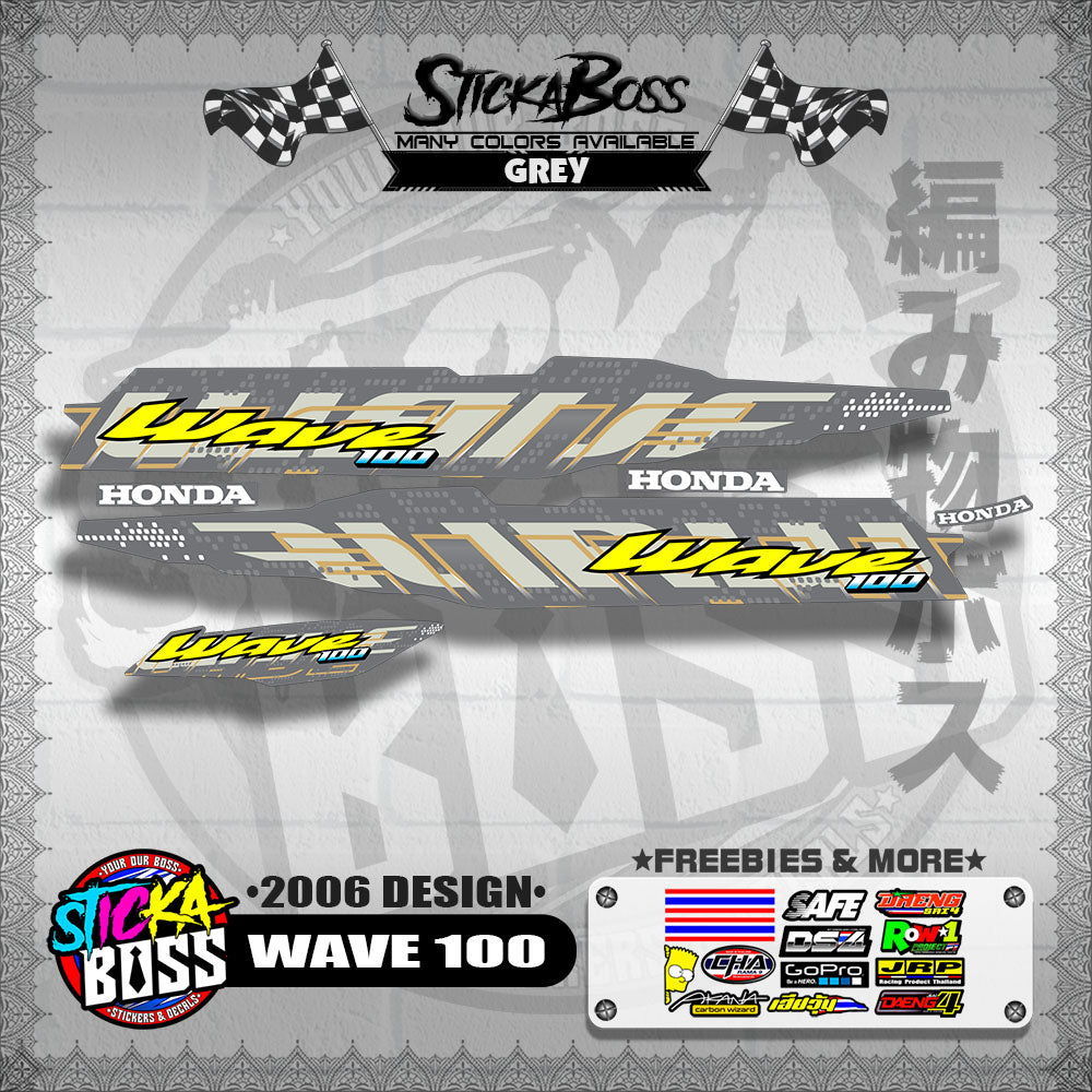 WAVE 100 STOCK DECALS ( 2006 DESIGN )【WITH FREEBIES】