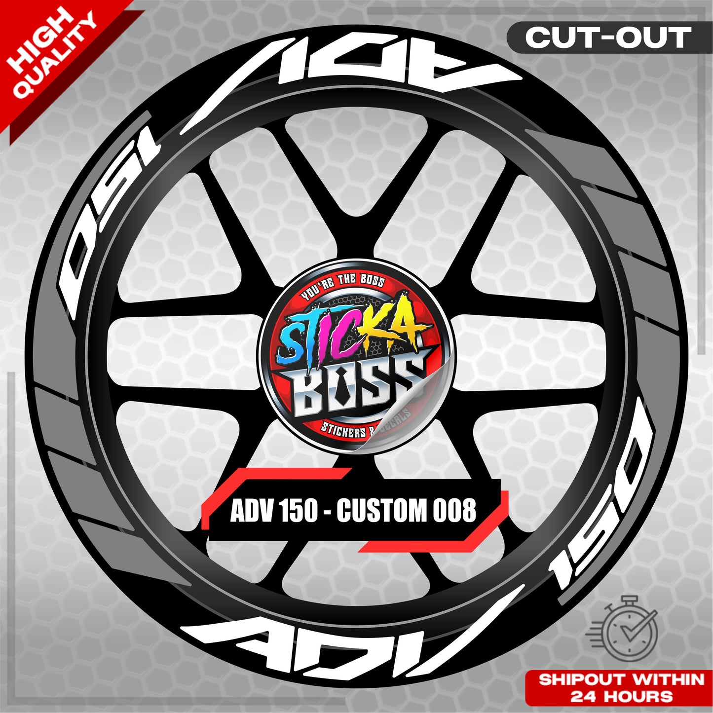 ADV 150 MAG STICKER SET ( 2 MAGS ) - CUSTOM 008 | VINYL WATERPROOF CUT-OUT DECALS