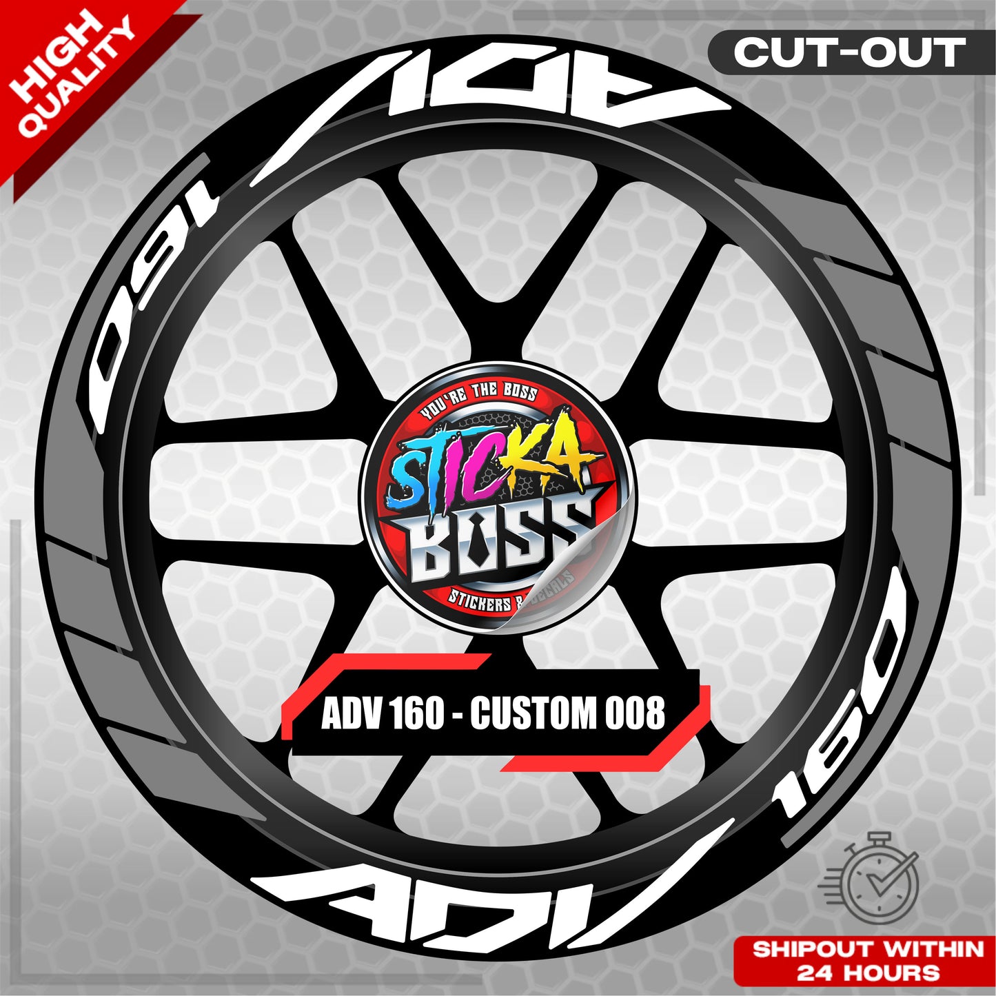 ADV 160 MAG STICKER SET ( 2 MAGS ) - CUSTOM 008 | VINYL WATERPROOF CUT-OUT DECALS